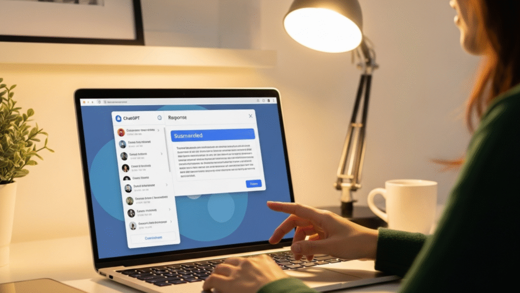 نمایی از عملکرد ChatGPT Agent در مرورگر ChatGPT Atlas هنگام کلیک خودکار و تحلیل صفحه وب