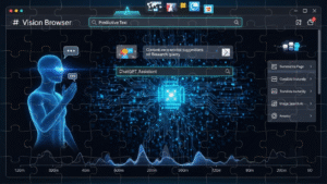 مرورگر ChatGPT Atlas در حال نمایش محیط هوش مصنوعی و مرور وب در سال ۲۰۲۵