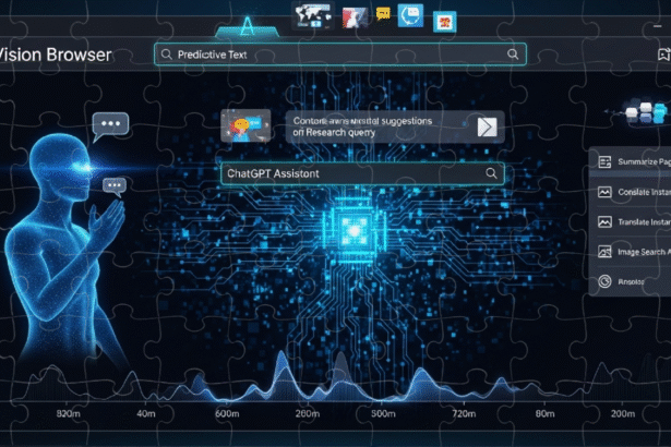مرورگر ChatGPT Atlas در حال نمایش محیط هوش مصنوعی و مرور وب در سال ۲۰۲۵