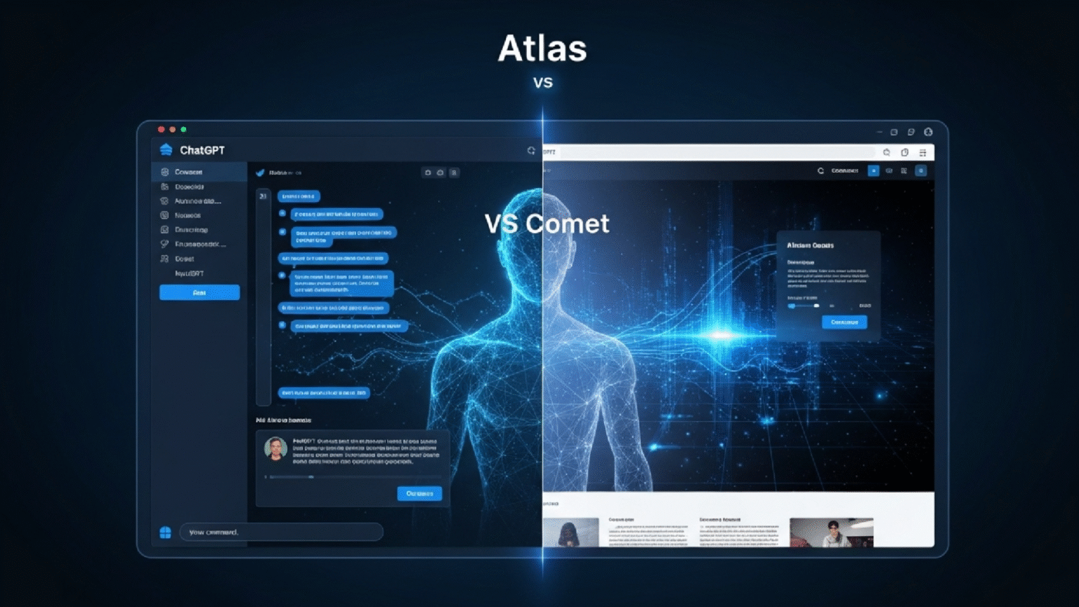 مقایسه ChatGPT Atlas و Comet: رابط کاربری دو مرورگر هوش مصنوعی
