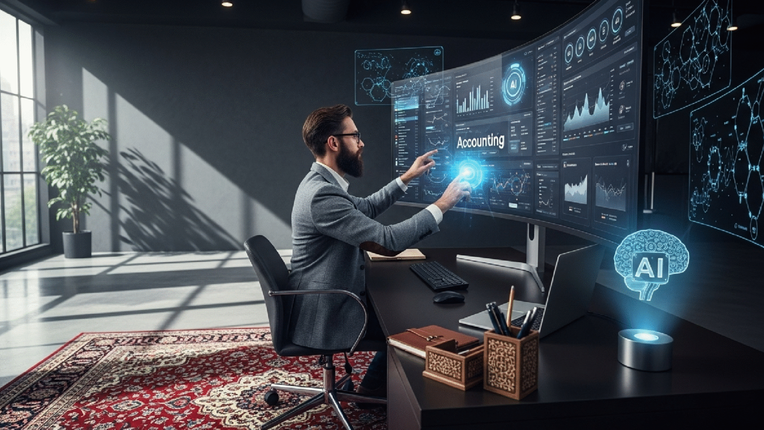 1️⃣ «هوش مصنوعی در حسابداری – تحلیل داده‌های مالی توسط نرم‌افزارهای هوشمند در محیط کاری مدرن»