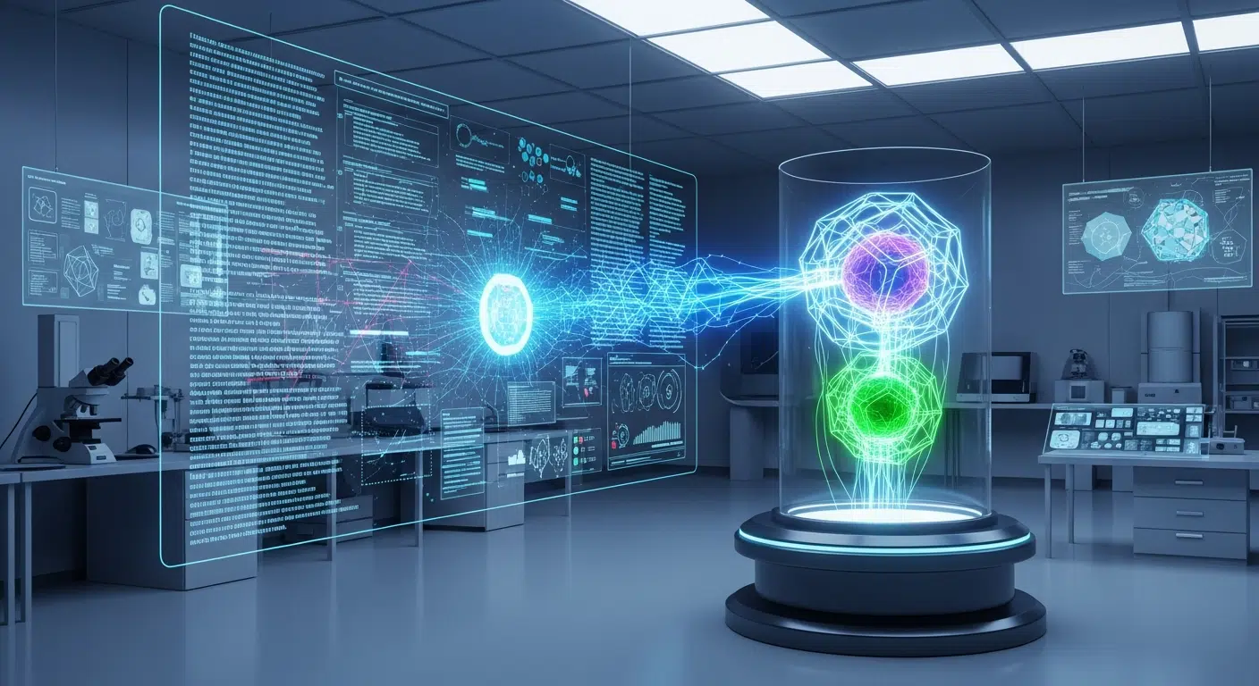 Artificial intelligence robot analyzing and producing content for scientific articles