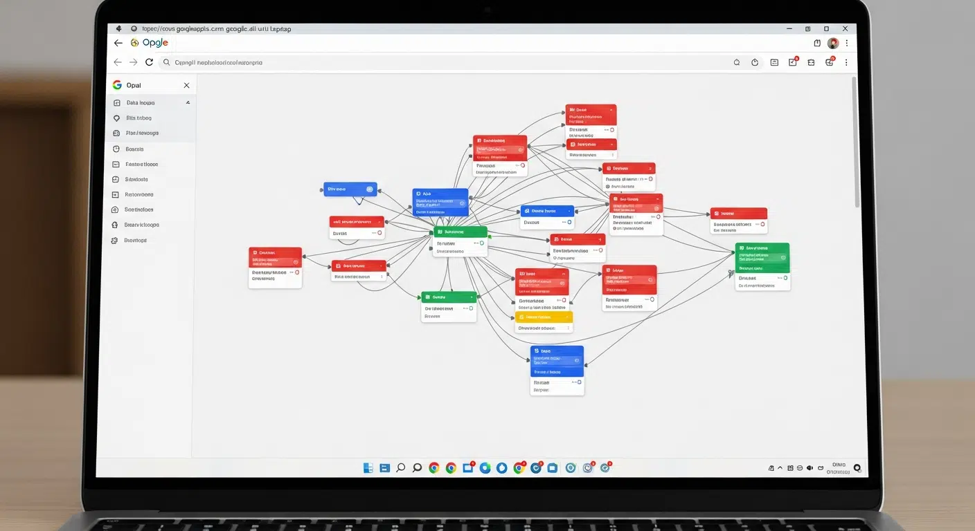 Google's Opal AI tool user interface on a laptop
