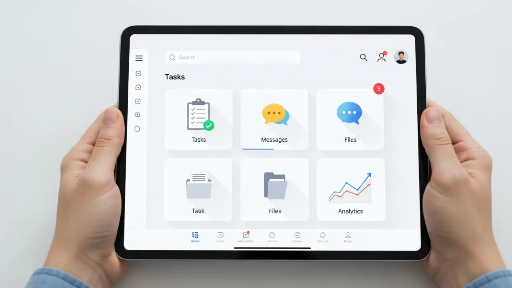 تصویر نشان‌دهنده قابلیت‌های متنوع یک سیستم چت گروهی است.
