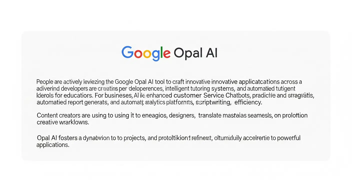 Various uses of Google's Opal AI tool