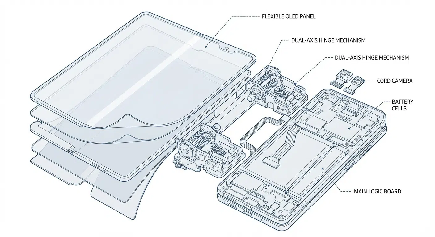 Technical structure of the three-piece phone